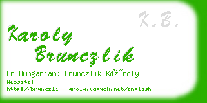 karoly brunczlik business card